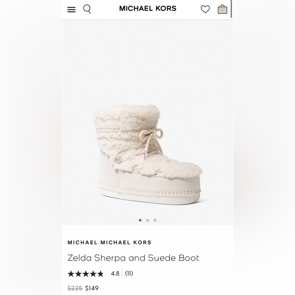Michael Kors Sherpa Winter Boots Size 8